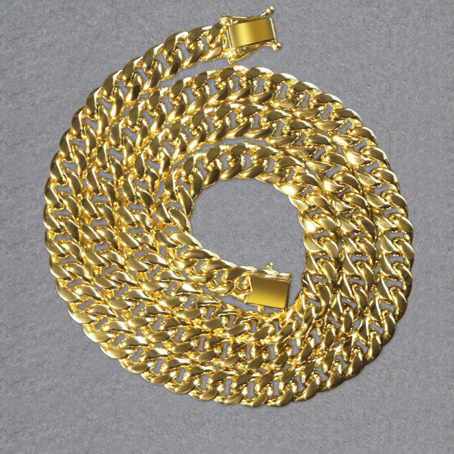 10K Yellow Gold Semi Solid Miami Cuban Chain Necklace (7.25mm) – True Pure Gold