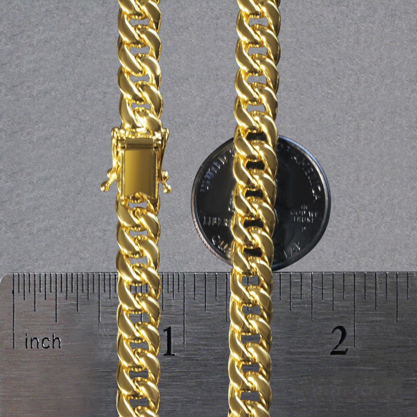 10K Yellow Gold Semi Solid Miami Cuban Chain Necklace (7.25mm) – True Pure Gold