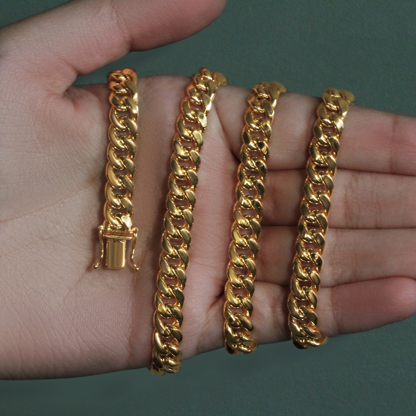 10K Yellow Gold Semi Solid Miami Cuban Chain Necklace (7.25mm) – True Pure Gold