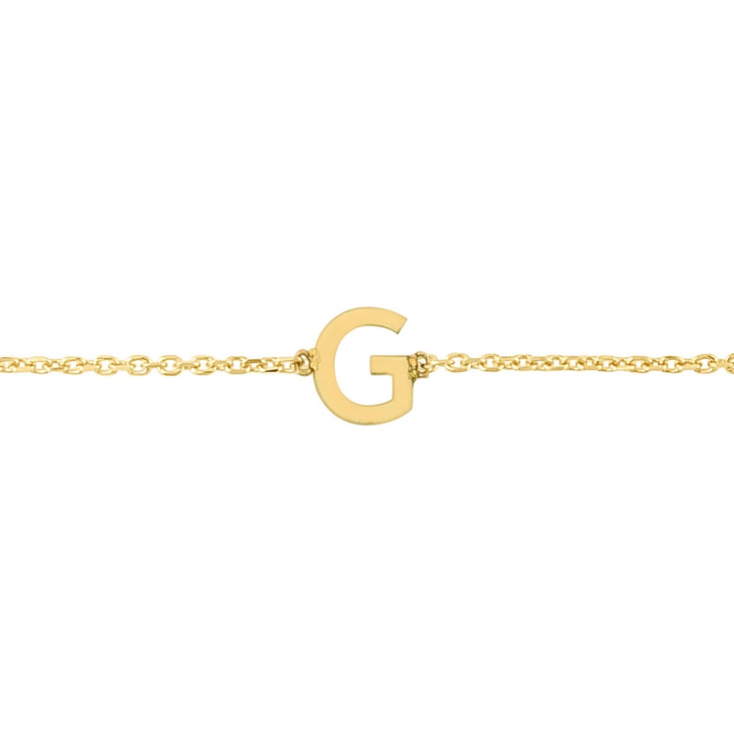 14K Yellow Gold Women's Mini Initial G Bracelet – 7 Inches – 14K Gold