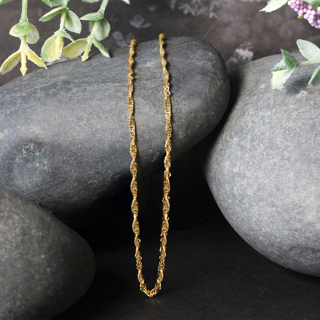 10K Yellow Gold Singapore Chain 1.80mm | Solid Gold, Lobster Clasp