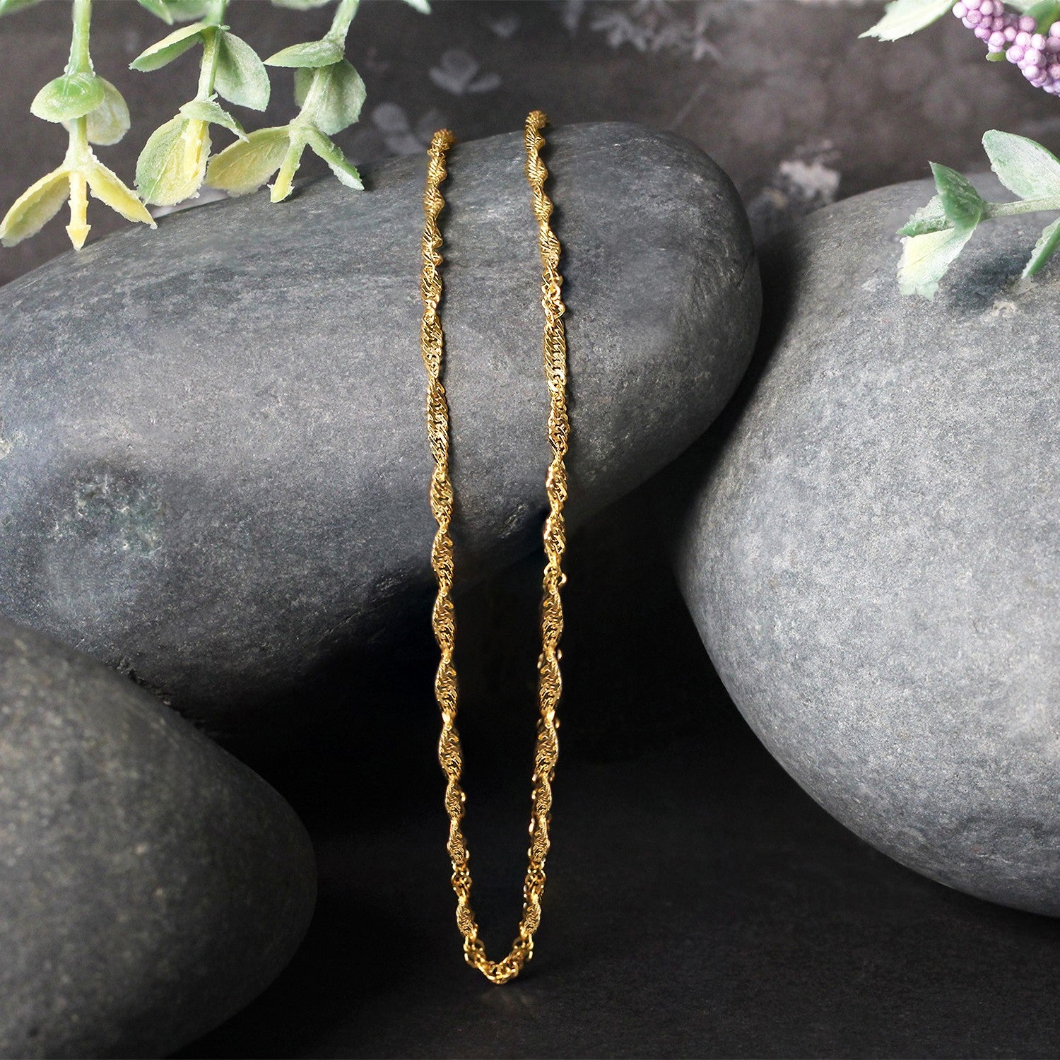 10K Yellow Gold Singapore Chain 1.80mm | Solid Gold, Lobster Clasp