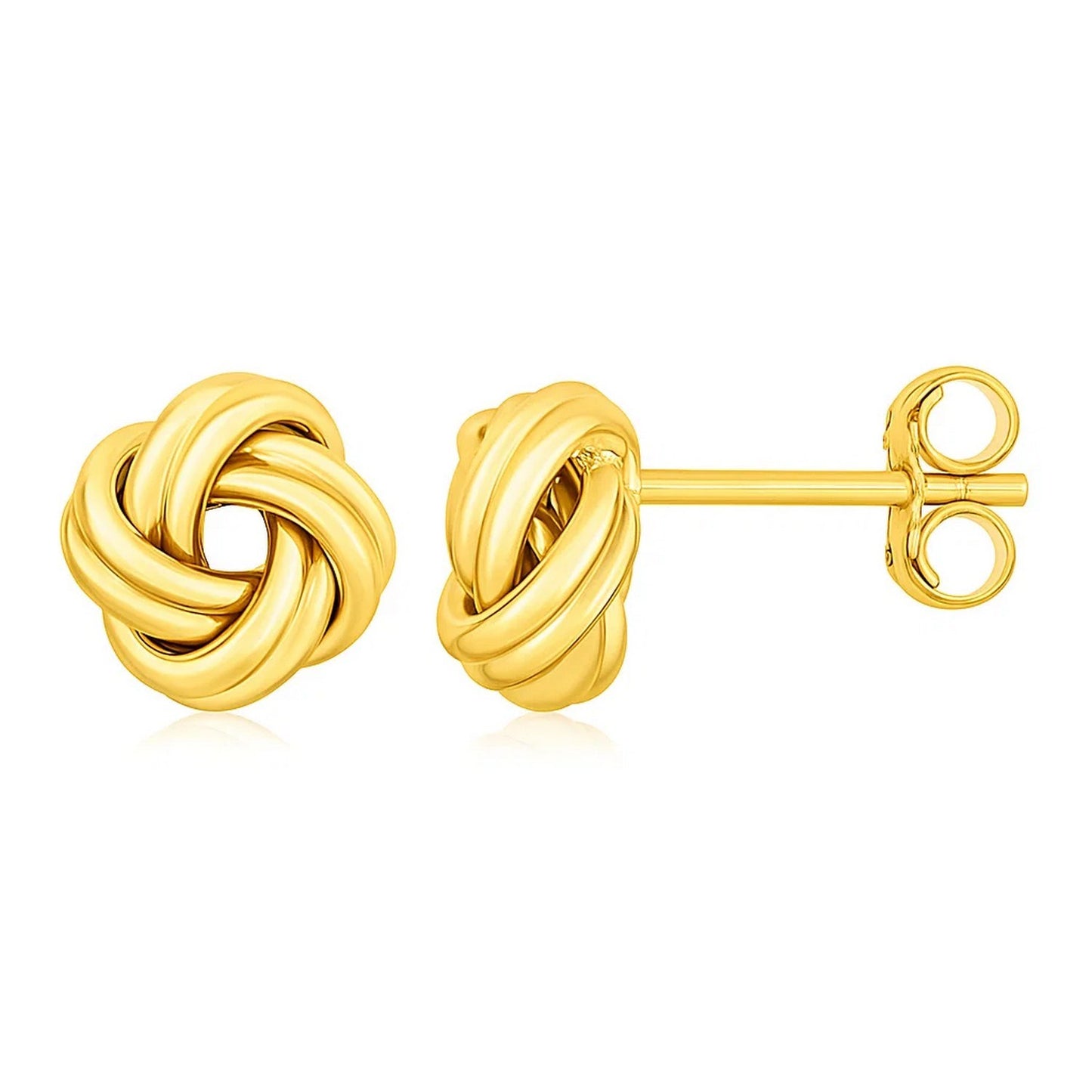 14k Yellow Gold Love Knot Stud Earrings