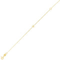 14K Yellow Gold Women's Mini Initial V Bracelet – 7 Inches – 14K Gold