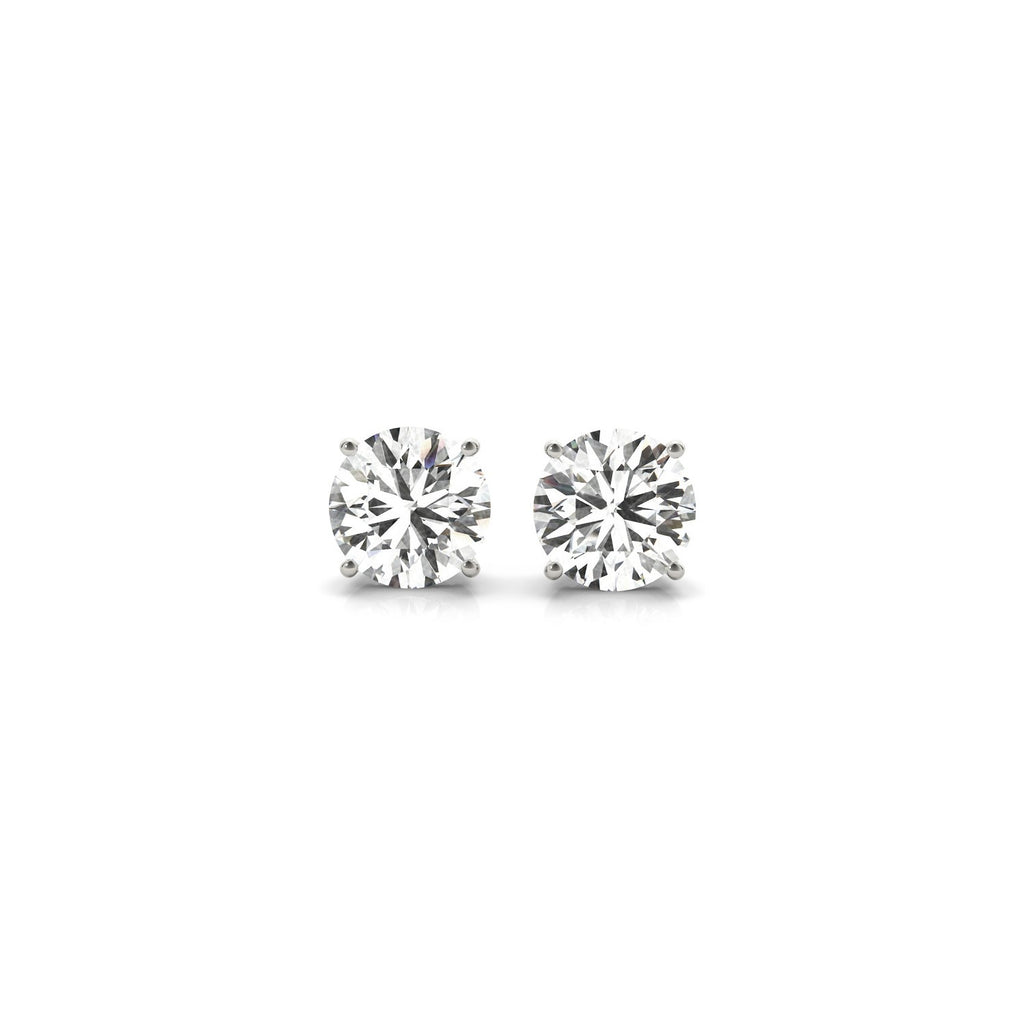 1.5 cttw Lab Grown Round Diamond Stud Earrings 14k White Gold