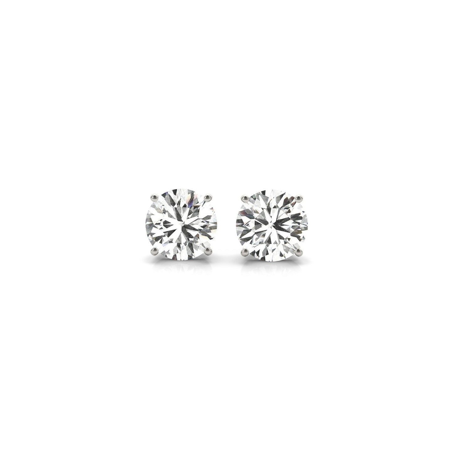 1.5 cttw Lab Grown Round Diamond Stud Earrings 14k White Gold