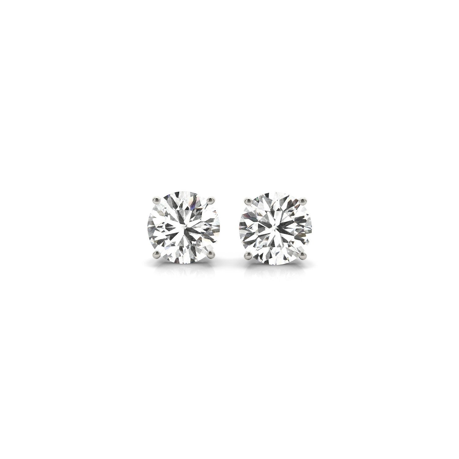 1.5 cttw Lab Grown Round Diamond Stud Earrings 14k White Gold