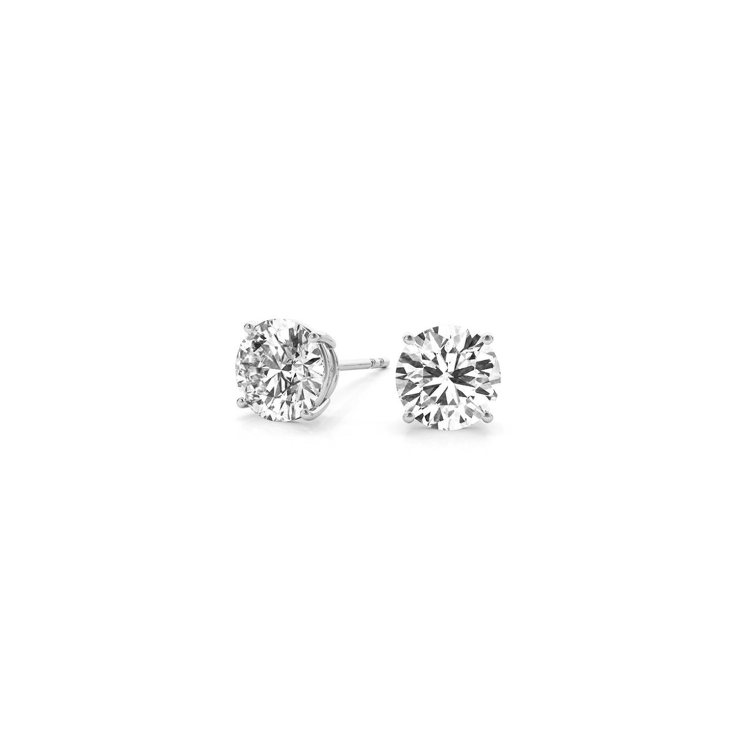 1.5 cttw Lab Grown Round Diamond Stud Earrings 14k White Gold