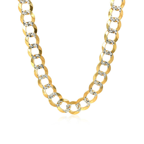 14K Two Tone Gold Pavé Curb Chain (8.30mm)