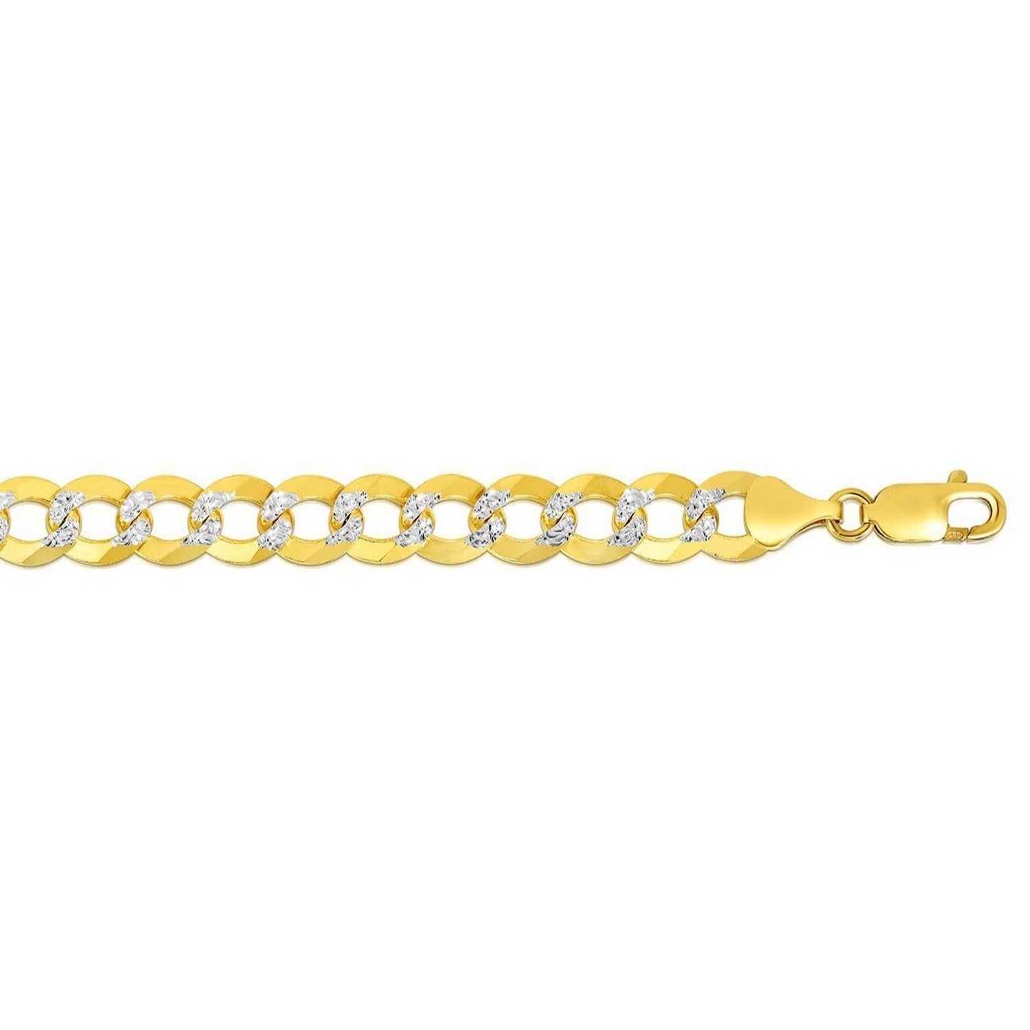 14K Two Tone Gold Pavé Curb Chain (8.30mm)
