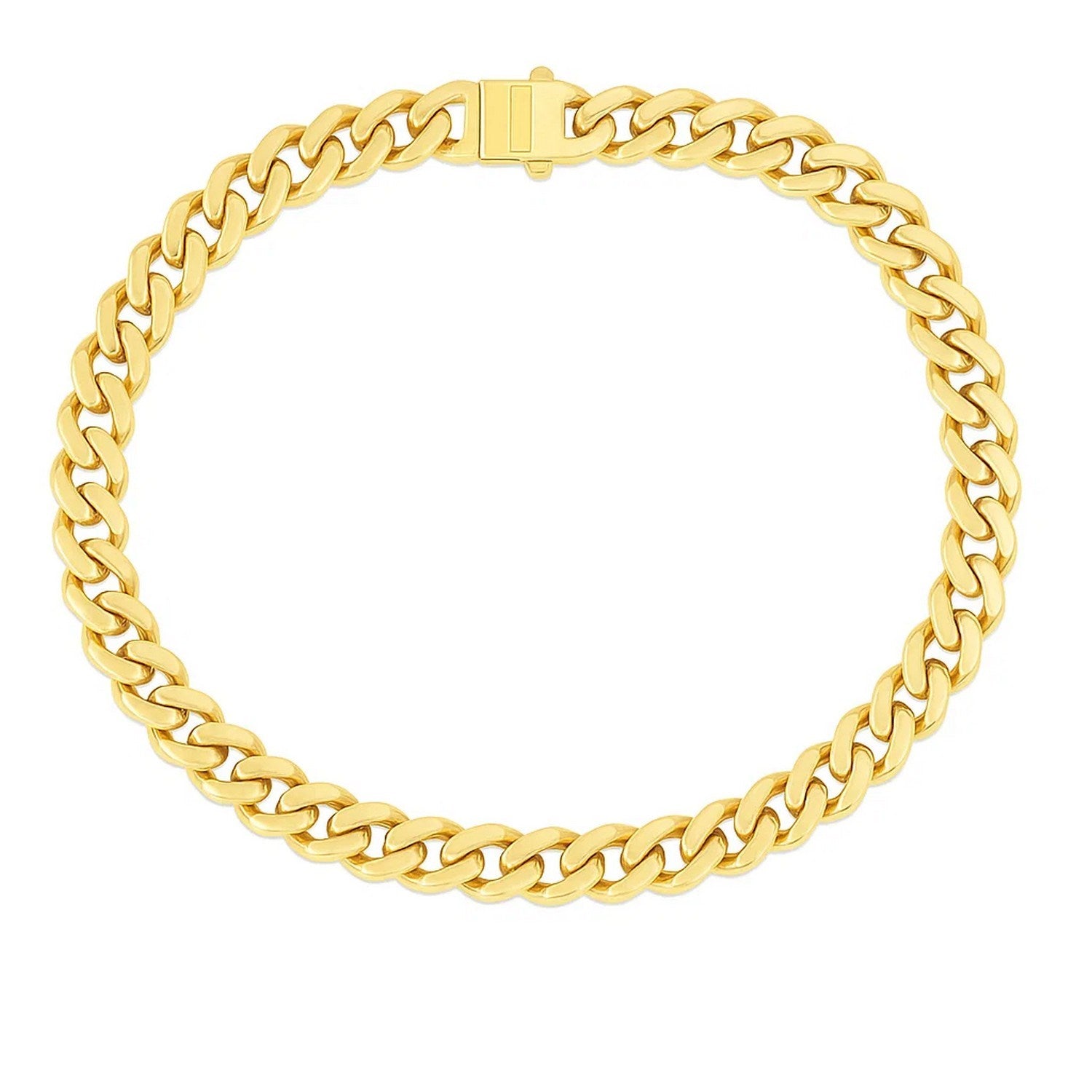 14K Yellow Gold Polished Miami Cuban Chain Bracelet (6.50mm)