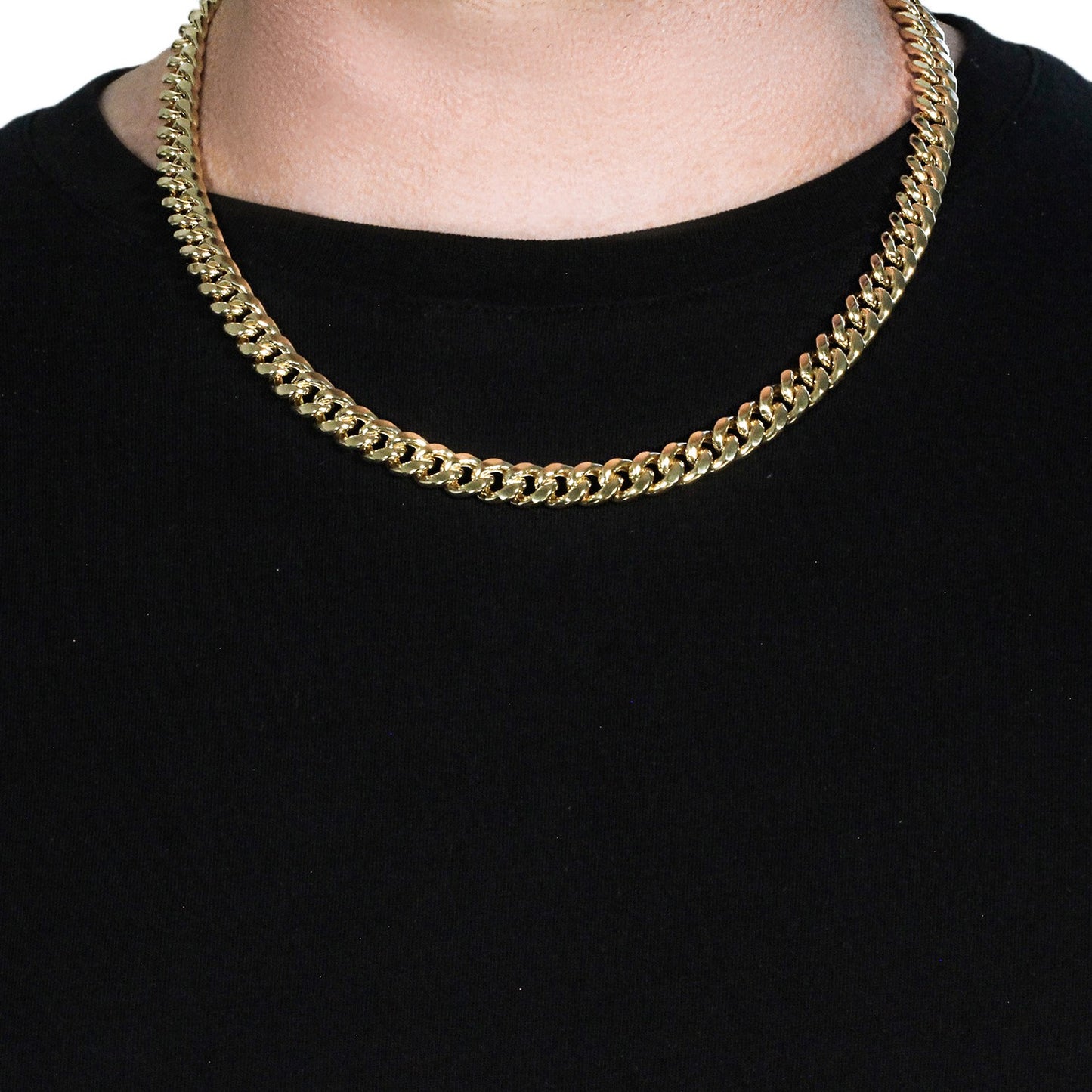 10K Yellow Gold Semi Solid Miami Cuban Chain Necklace (9.10mm) – True Pure Gold