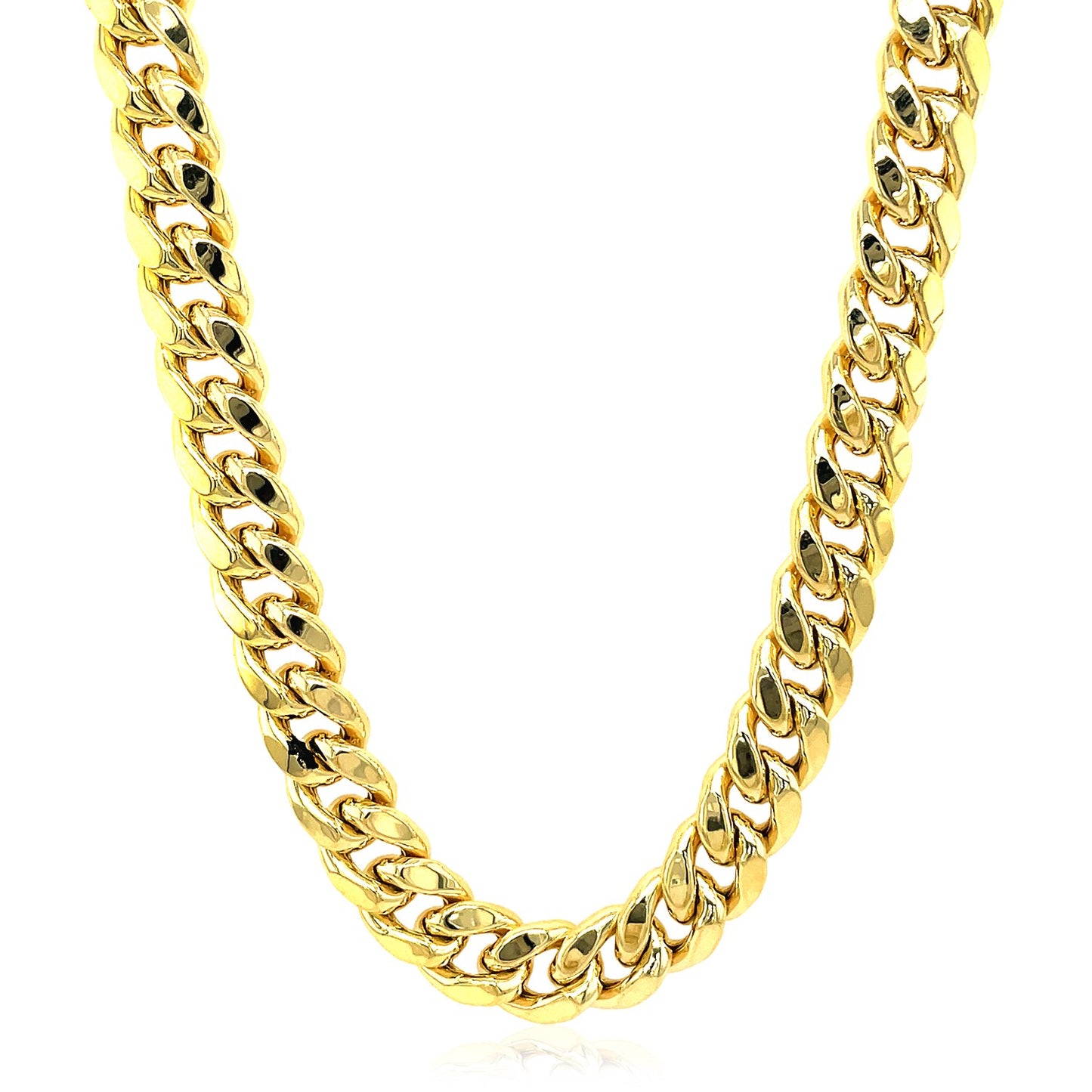 10K Yellow Gold Semi Solid Miami Cuban Chain Necklace (9.10mm) – True Pure Gold