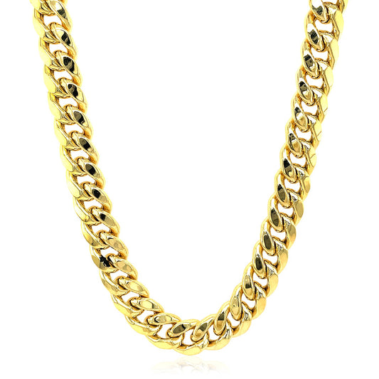 10K Yellow Gold Semi Solid Miami Cuban Chain Necklace (9.10mm) – True Pure Gold