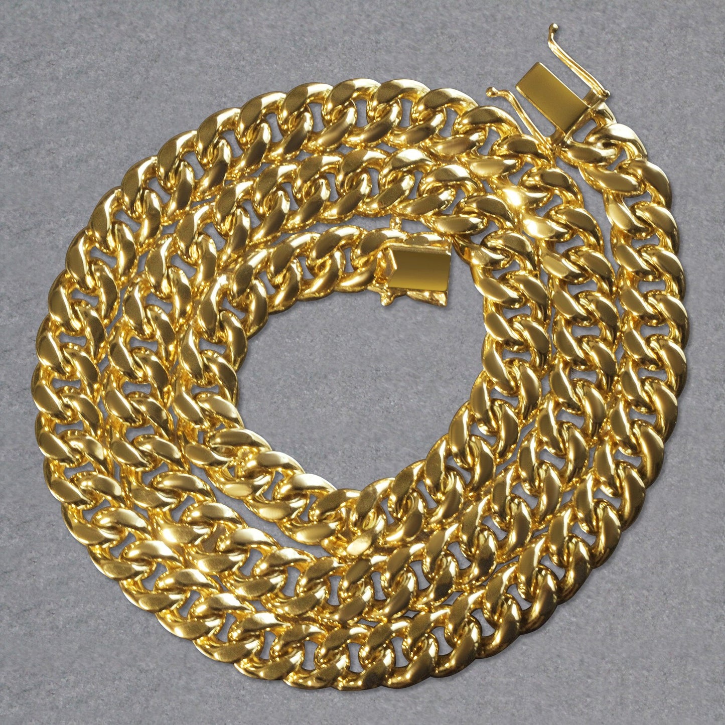 10K Yellow Gold Semi Solid Miami Cuban Chain Necklace (9.10mm) – True Pure Gold