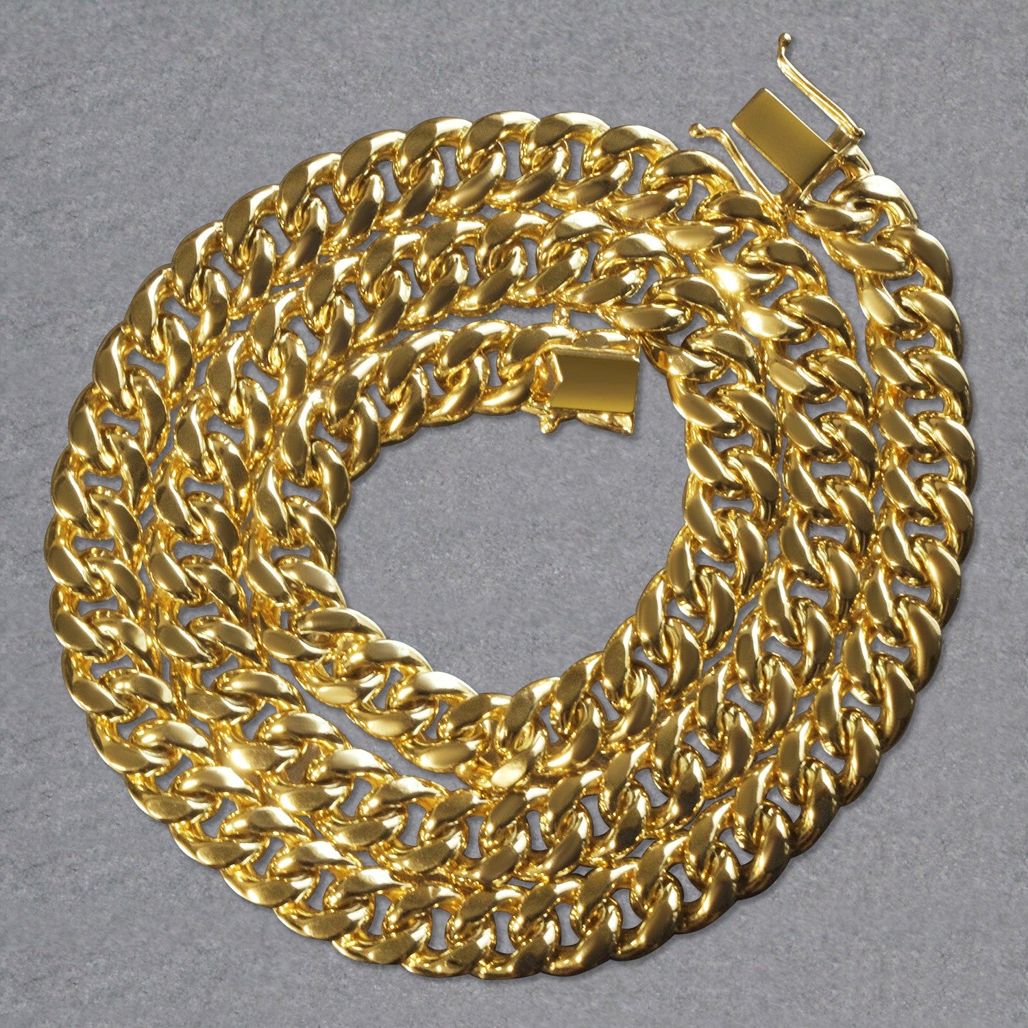 10K Yellow Gold Semi Solid Miami Cuban Chain Necklace (9.10mm) – True Pure Gold