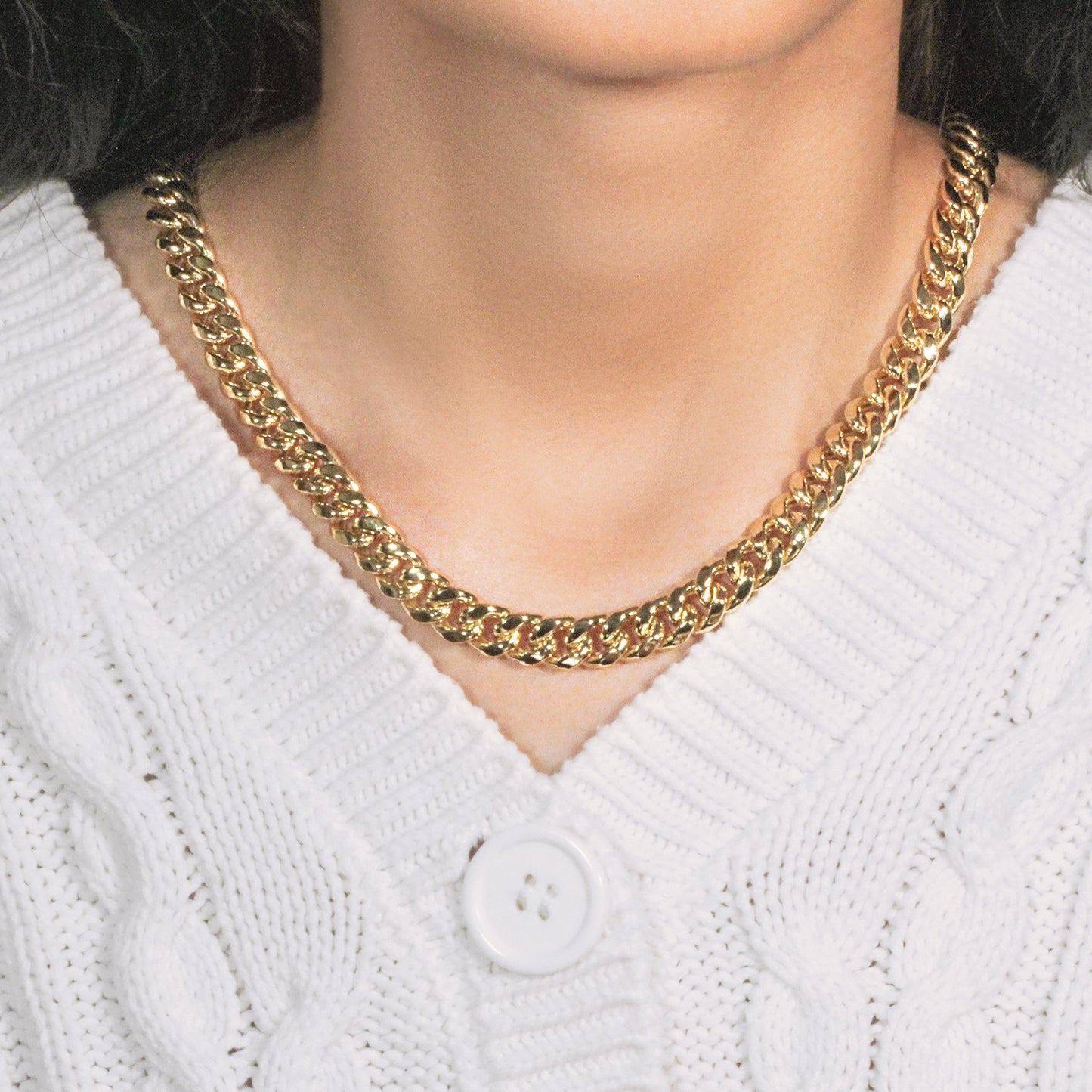10K Yellow Gold Semi Solid Miami Cuban Chain Necklace (9.10mm) – True Pure Gold