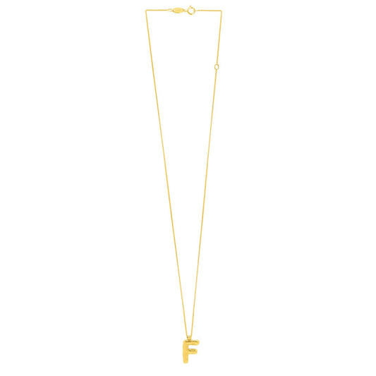 14K Yellow Gold Helium Initial F Pendant