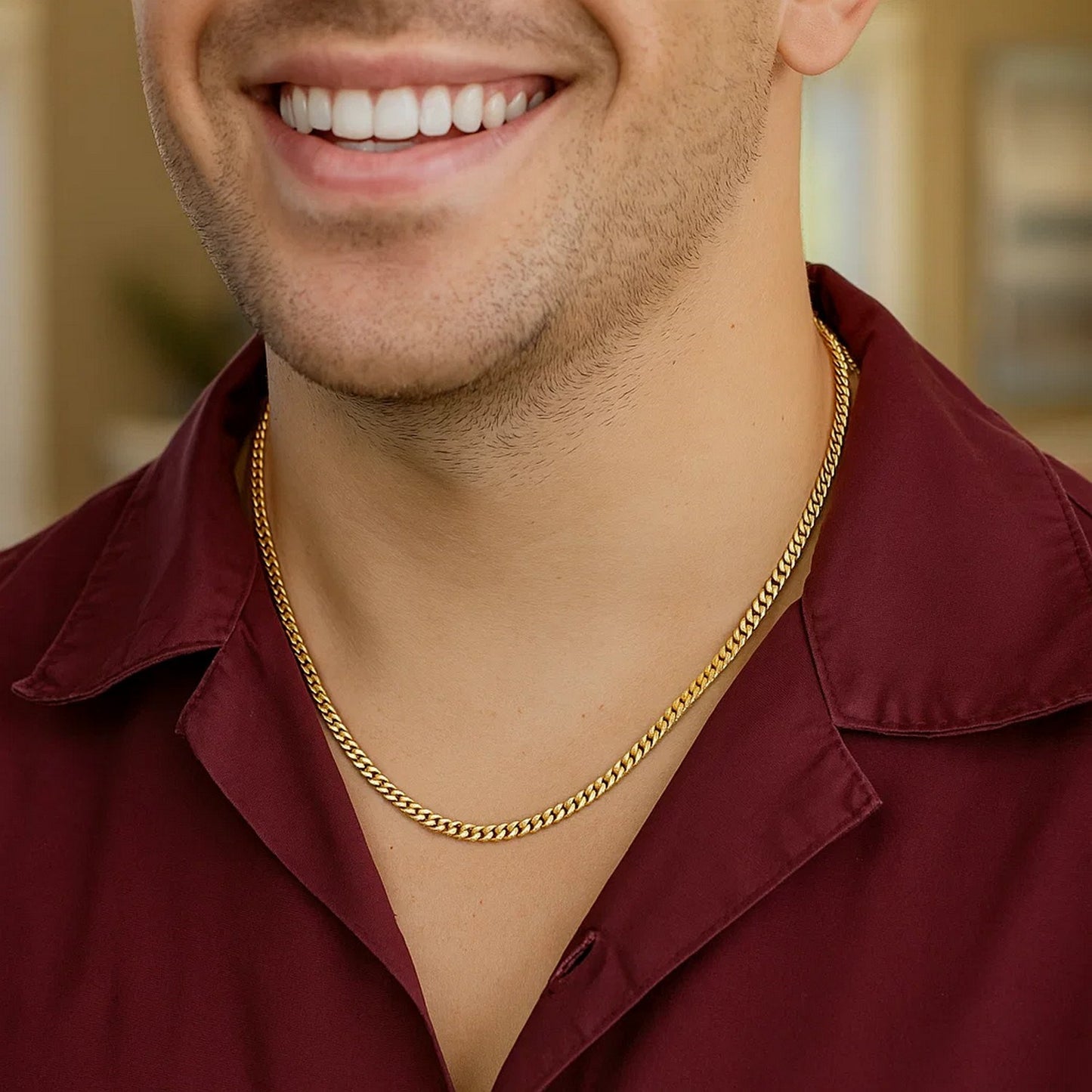 14K Yellow Gold Classic Solid Miami Cuban Chain Necklace (3.20mm) – True Pure Gold