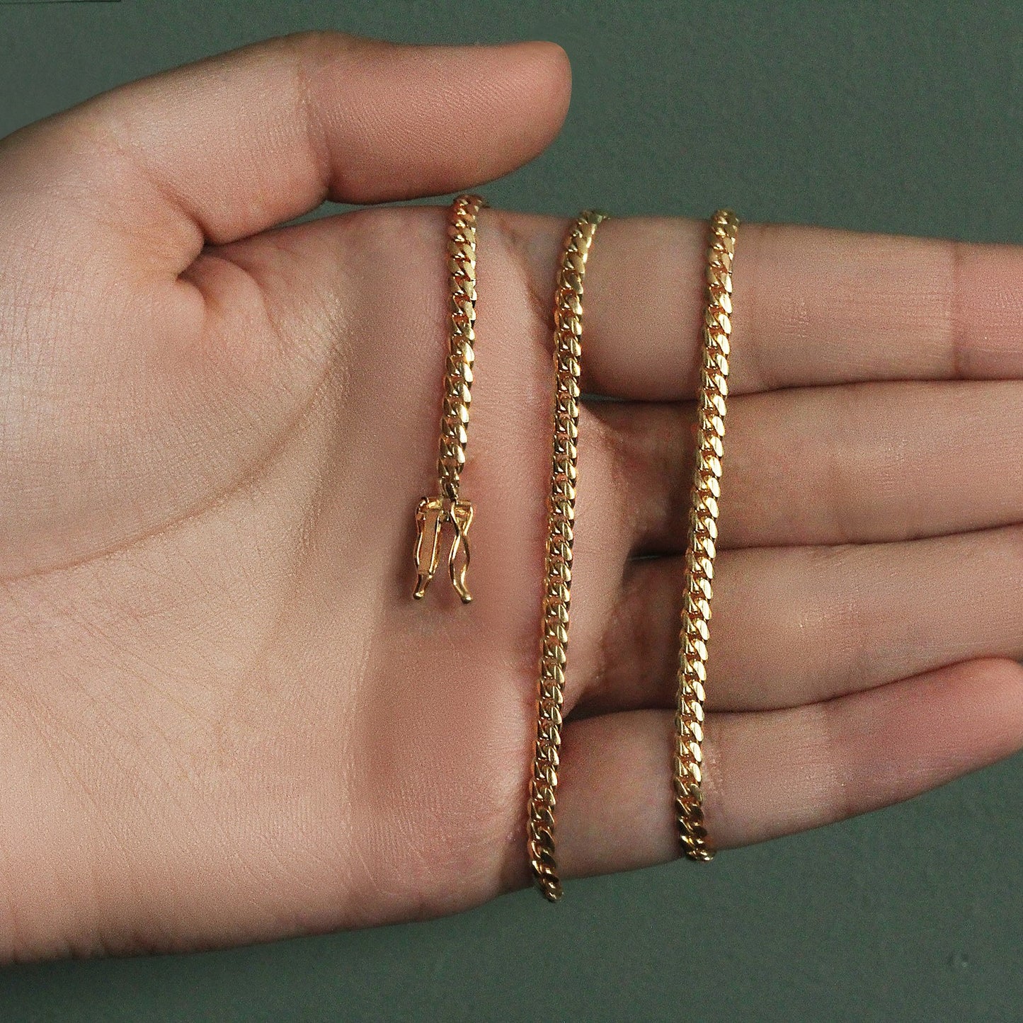 14K Yellow Gold Classic Solid Miami Cuban Chain Necklace (3.20mm) – True Pure Gold