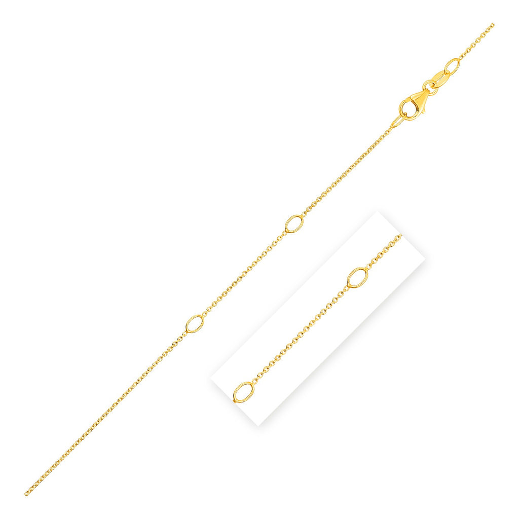 Adjustable Cable Chain Necklace in 14K Yellow Gold (0.97 mm)