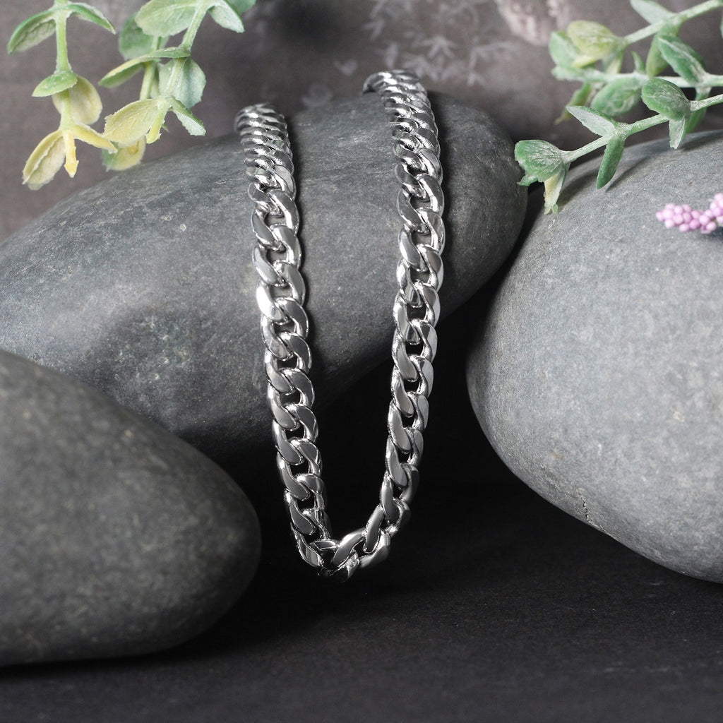 14K White Gold Semi Solid Miami Cuban Chain Necklace (7.00mm) – True Pure Gold