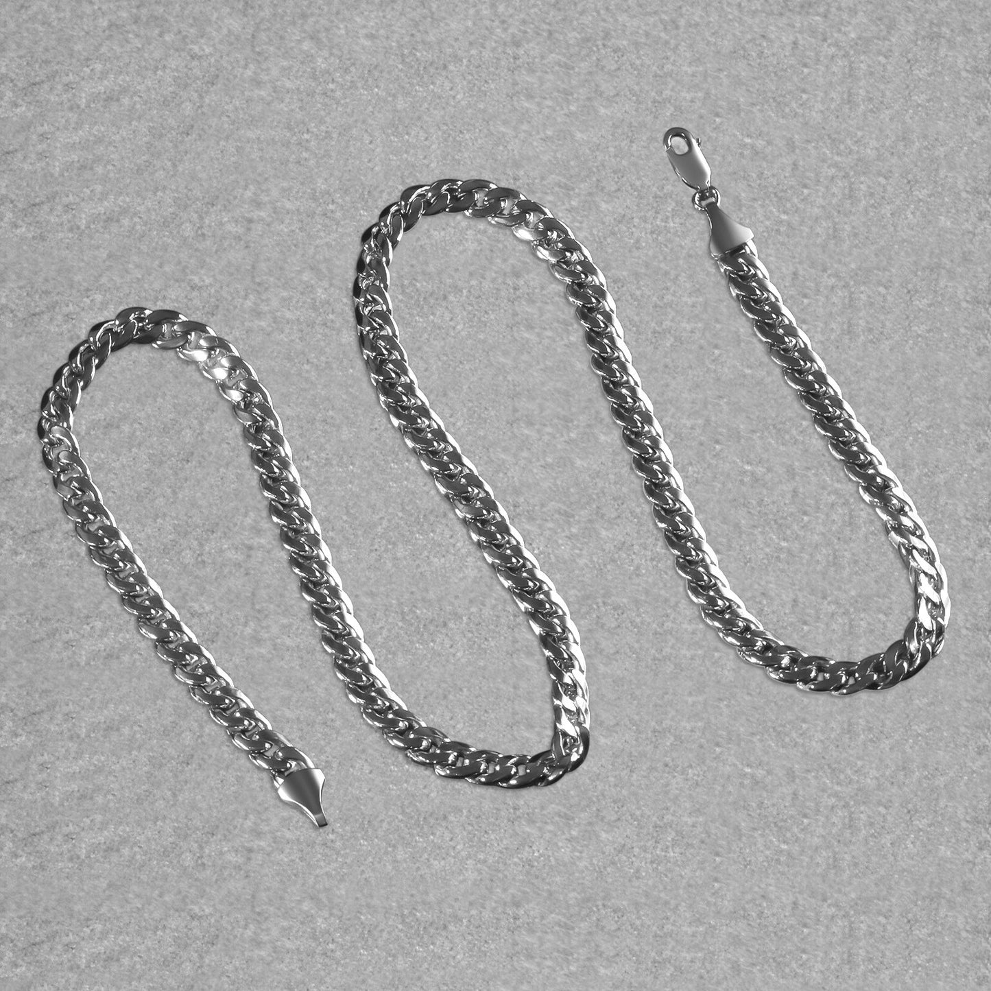 14K White Gold Semi Solid Miami Cuban Chain Necklace (7.00mm) – True Pure Gold