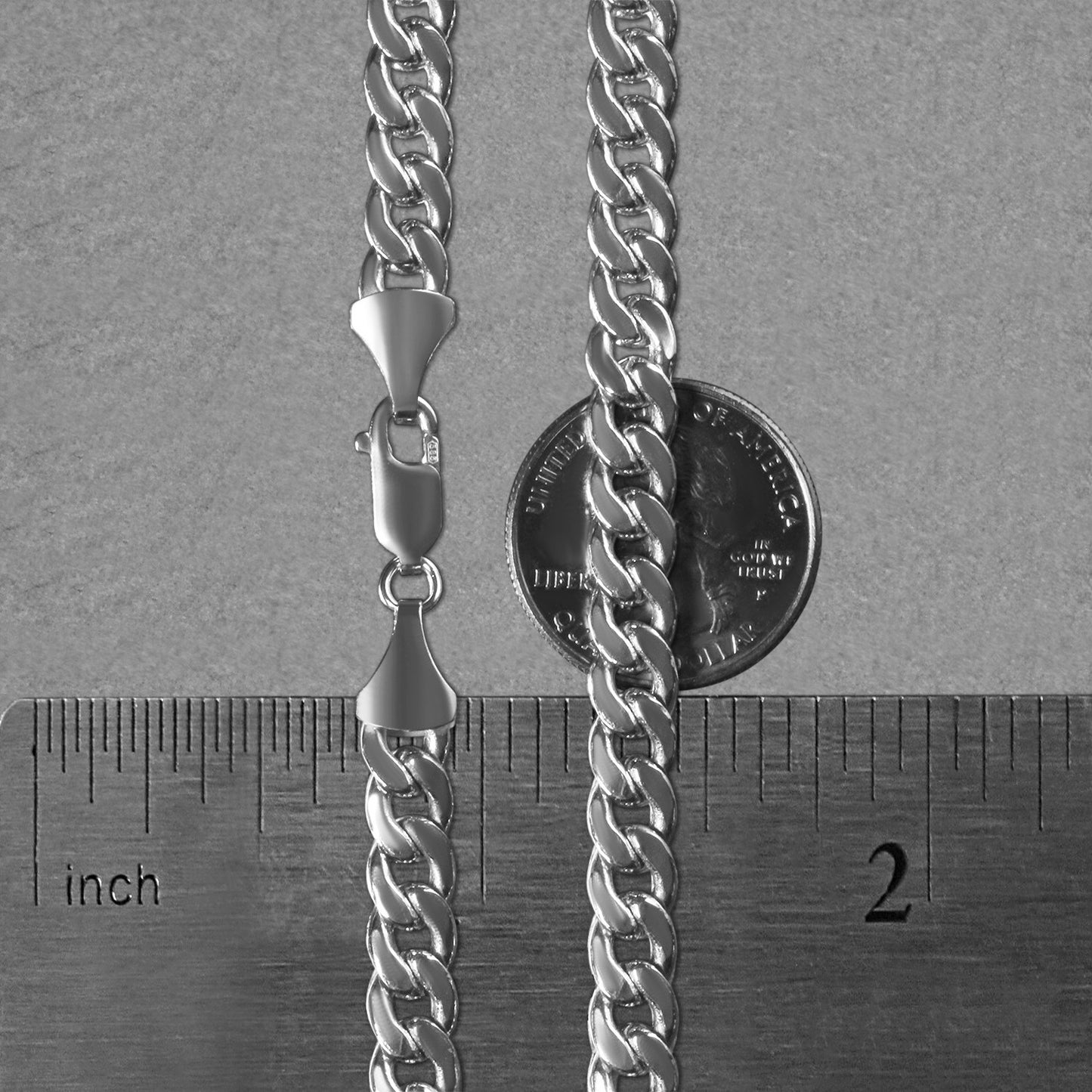 14K White Gold Semi Solid Miami Cuban Chain Necklace (7.00mm) – True Pure Gold