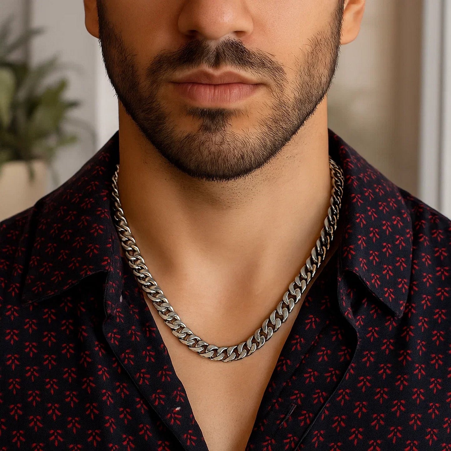 14K White Gold Semi Solid Miami Cuban Chain Necklace (7.00mm) – True Pure Gold