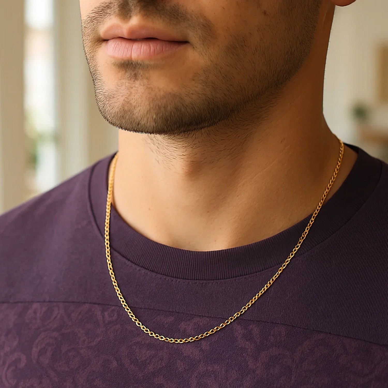 14K Yellow Gold Rolo Chain – 1.90mm, Solid Gold