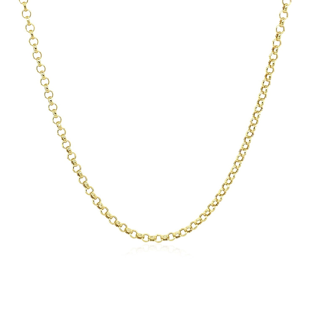 14K Yellow Gold Rolo Chain – 1.90mm, Solid Gold