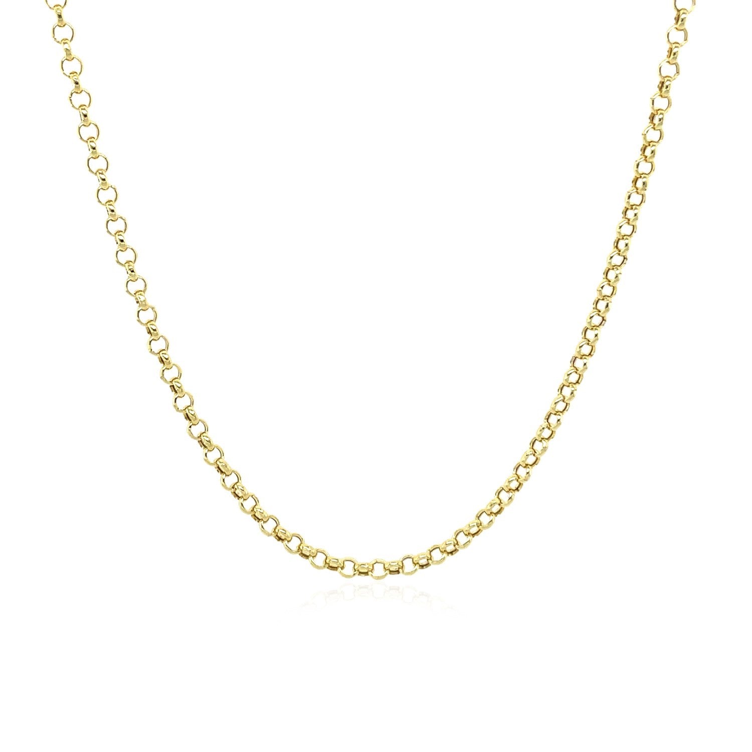 14K Yellow Gold Rolo Chain – 1.90mm, Solid Gold