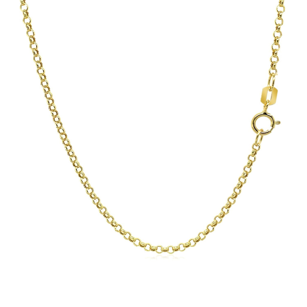 14K Yellow Gold Rolo Chain – 1.90mm, Solid Gold