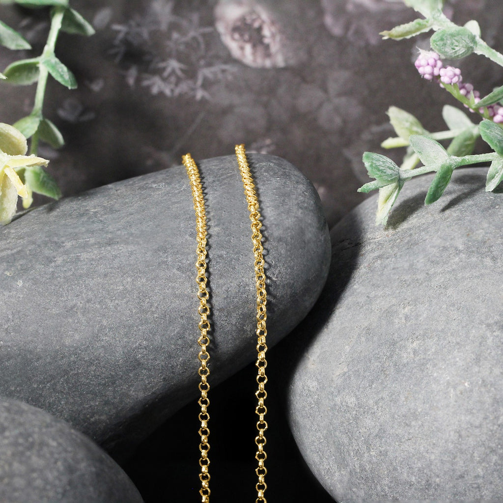 14K Yellow Gold Rolo Chain – 1.90mm, Solid Gold