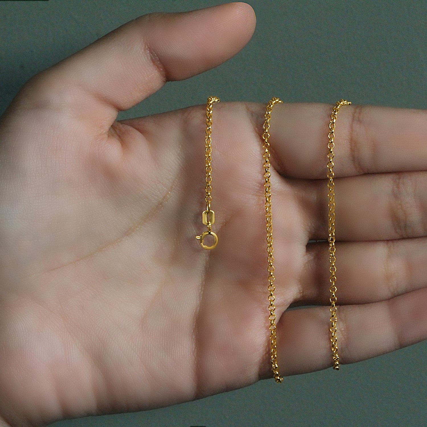 14K Yellow Gold Rolo Chain – 1.90mm, Solid Gold