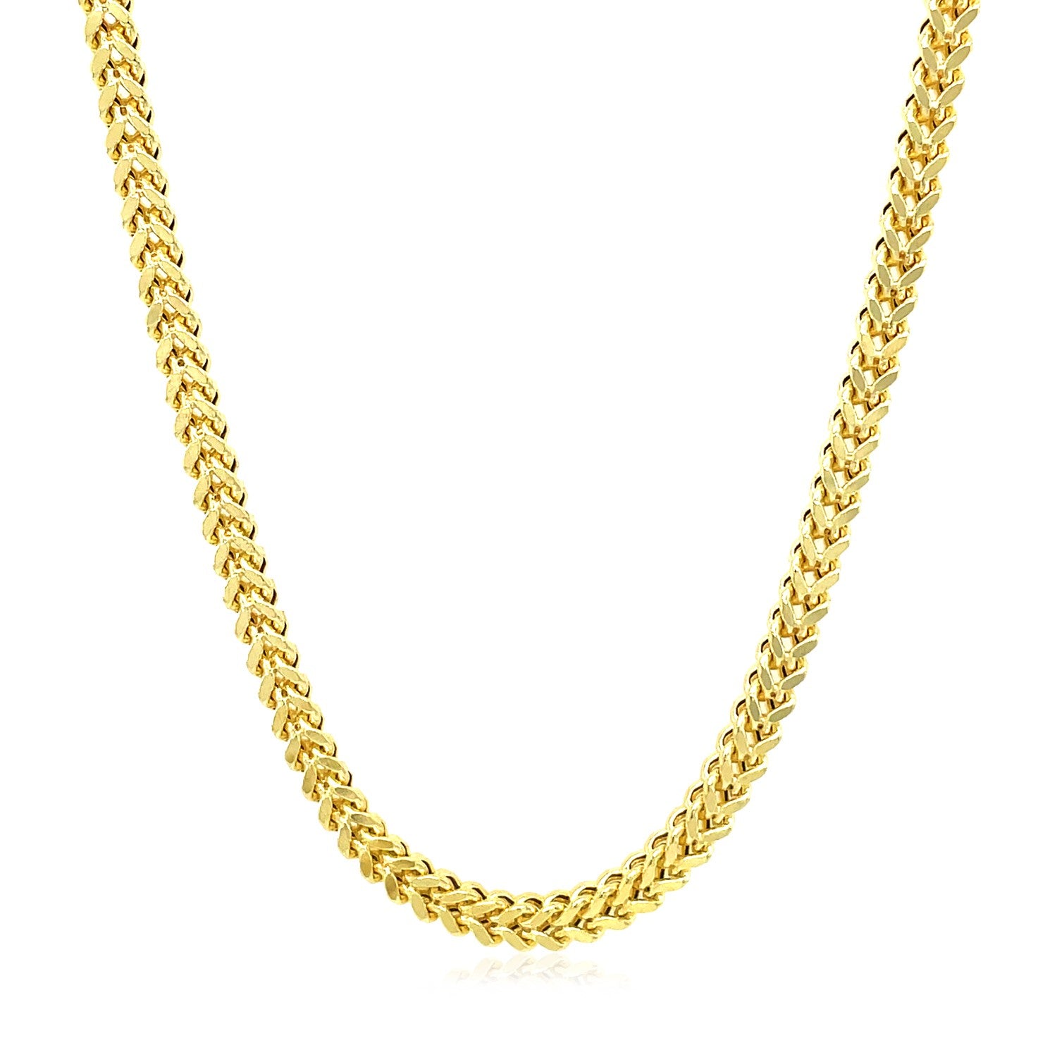 14K Yellow Gold Square Franco Chain Necklace (3.00mm)