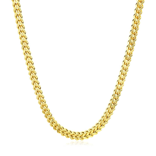 14K Yellow Gold Square Franco Chain Necklace (3.00mm)