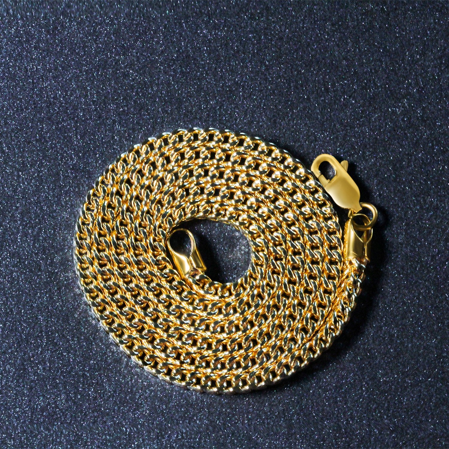14K Yellow Gold Square Franco Chain Necklace (3.00mm)