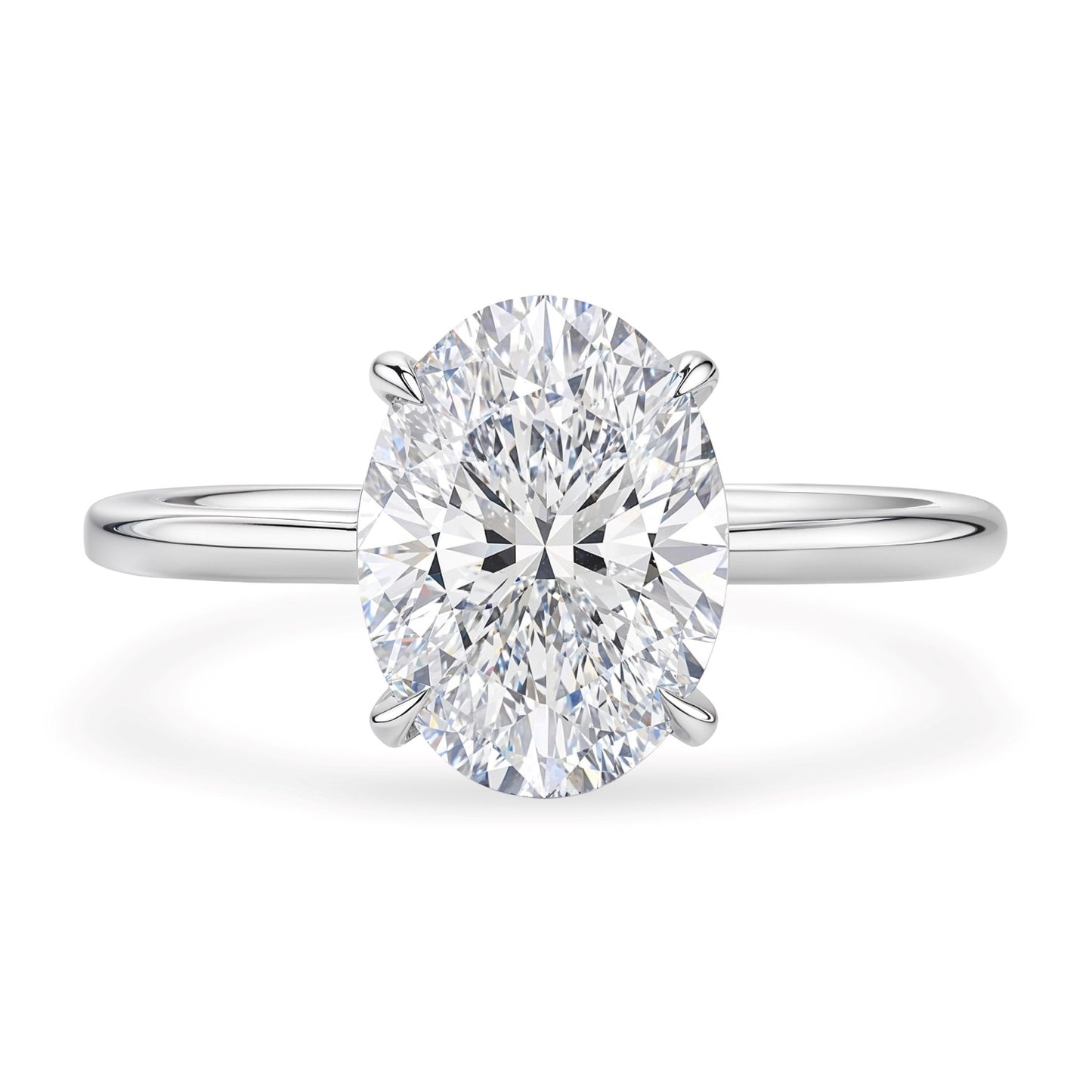 2 Carat Oval Lab Grown IGI G/VS1 Diamond Solitaire Ring in 10K White Gold