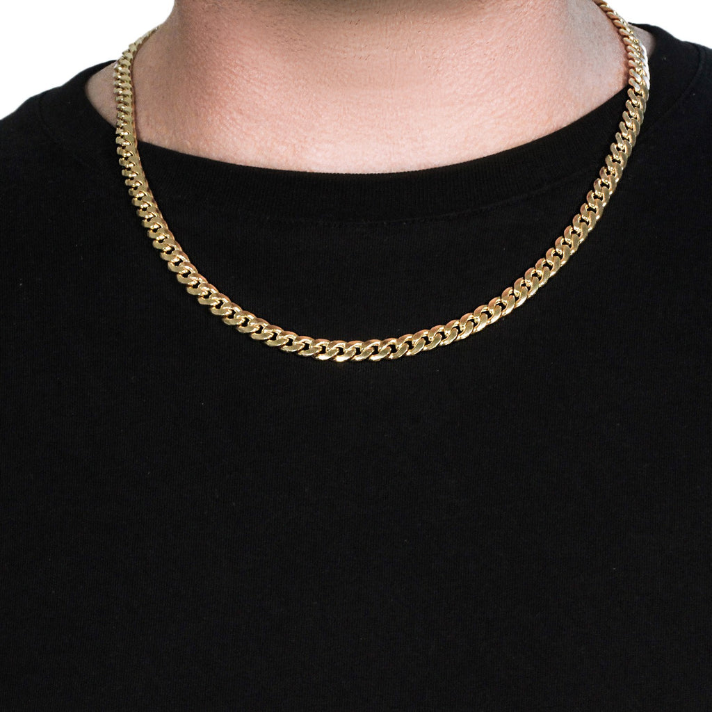 10K Yellow Gold Light Miami Cuban Chain Necklace (7.00mm) – True Pure Gold