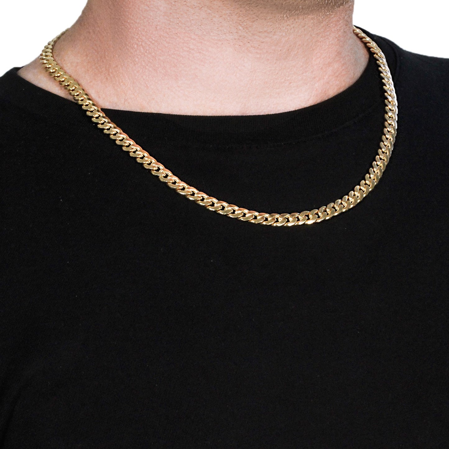 10K Yellow Gold Light Miami Cuban Chain Necklace (7.00mm) – True Pure Gold