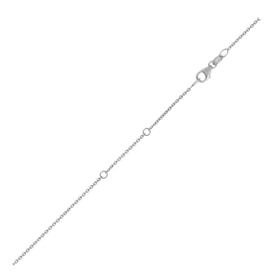 18K White Gold Double Extendable Cable Chain Necklace (1.10 mm)
