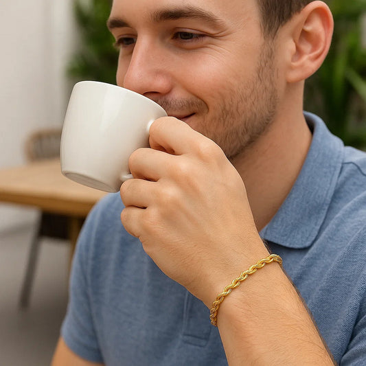 10K Yellow Gold Lite Rope Chain Bracelet (4.00mm)