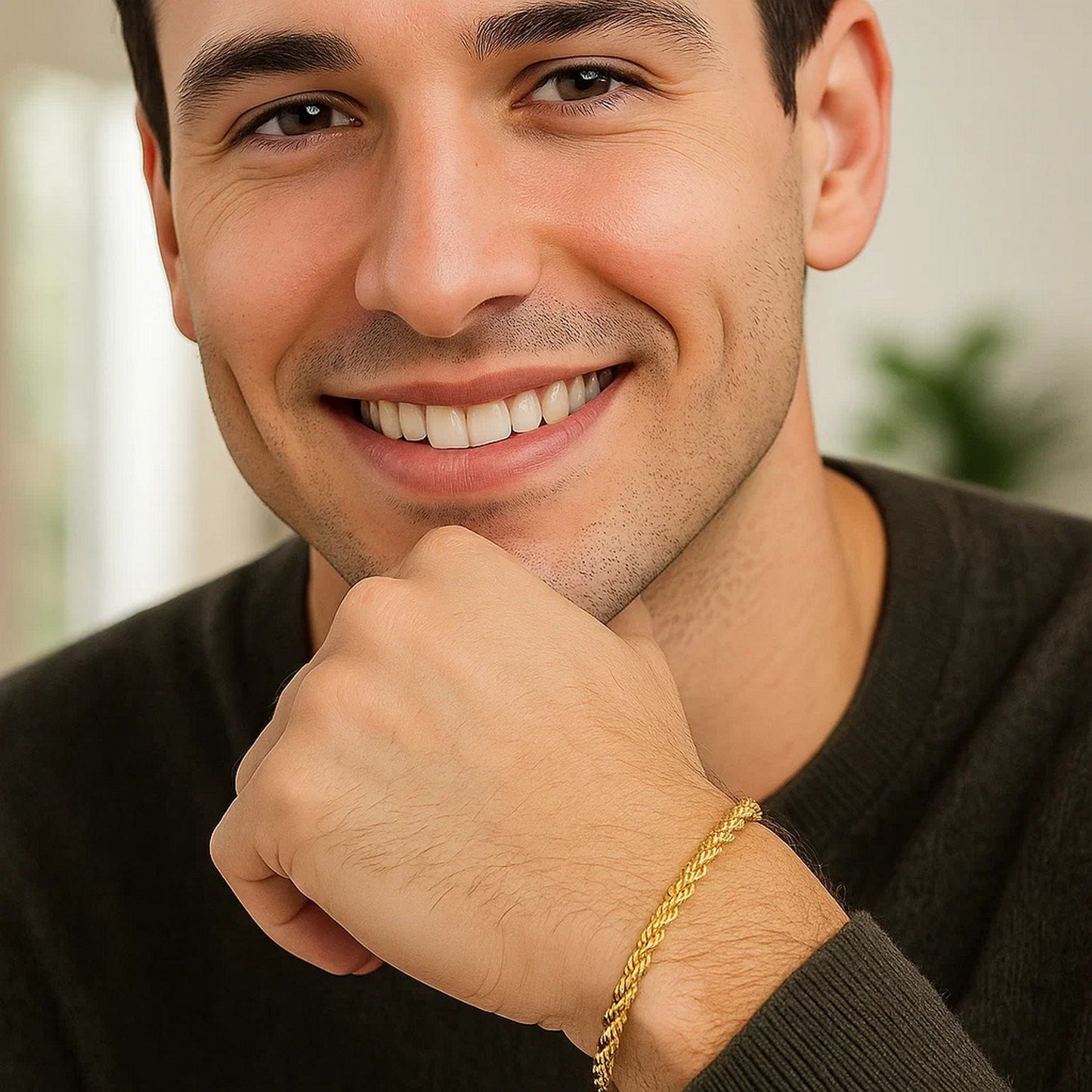 10K Yellow Gold Lite Rope Chain Bracelet (4.00mm)