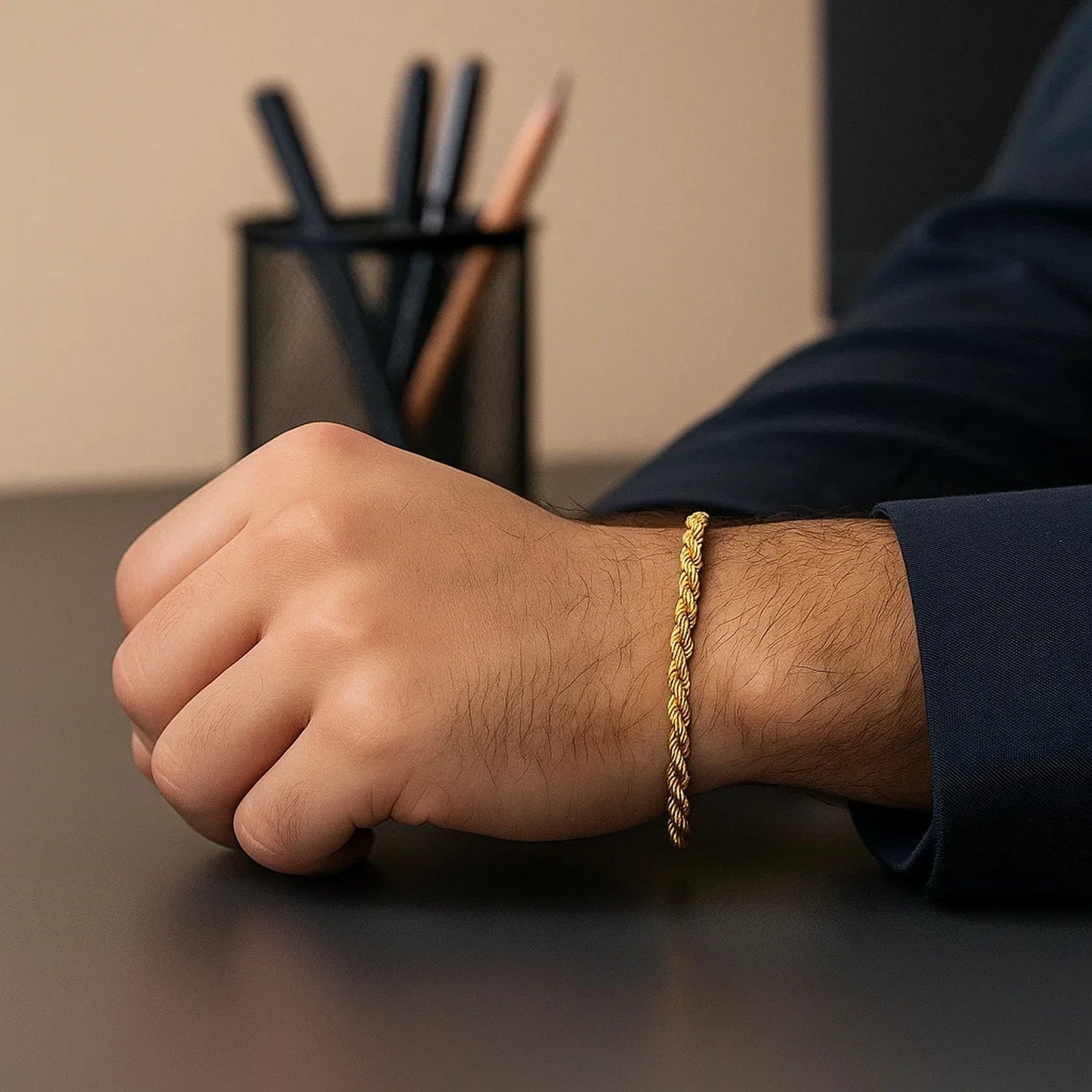 10K Yellow Gold Lite Rope Chain Bracelet (4.00mm)