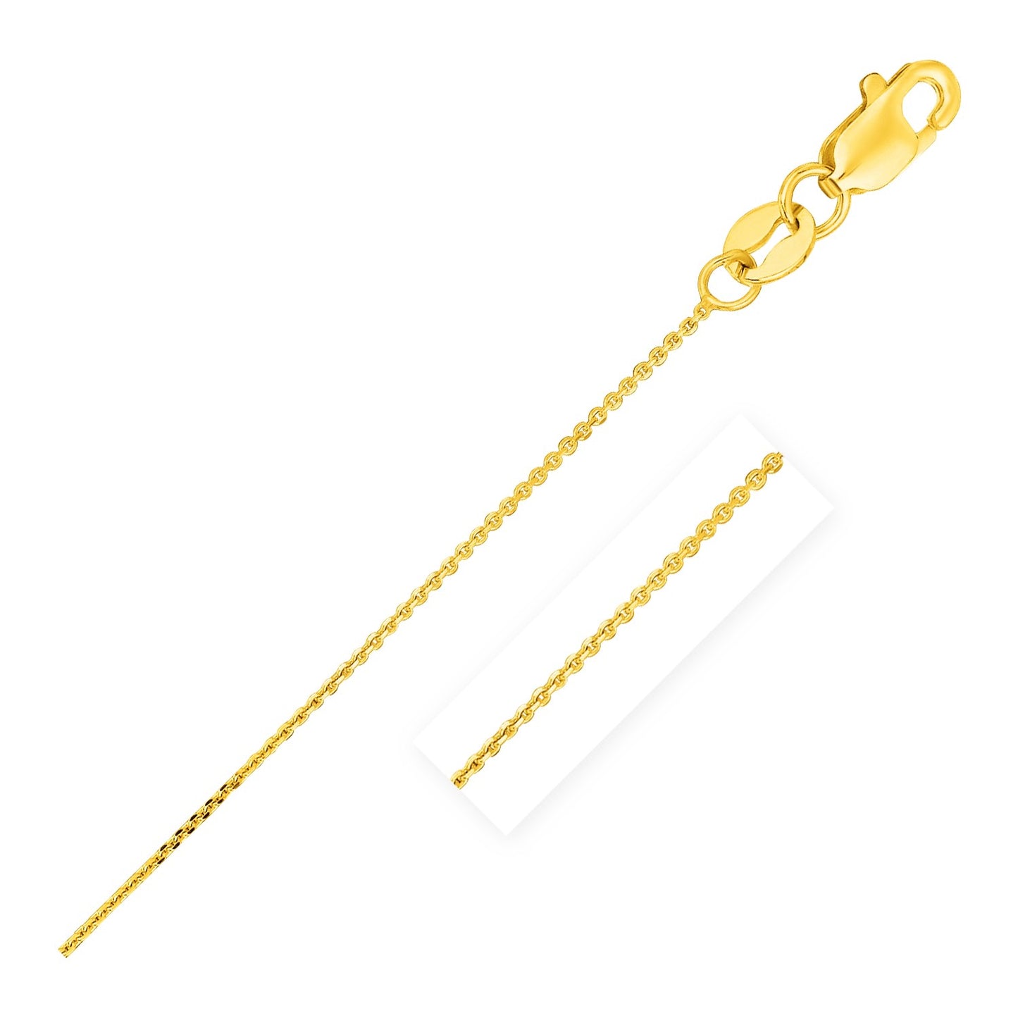 14K Yellow Gold Cable Link Chain Necklace (0.50 mm)