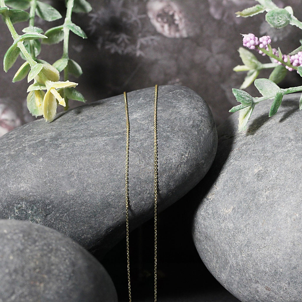 14K Yellow Gold Cable Link Chain Necklace (0.50 mm)