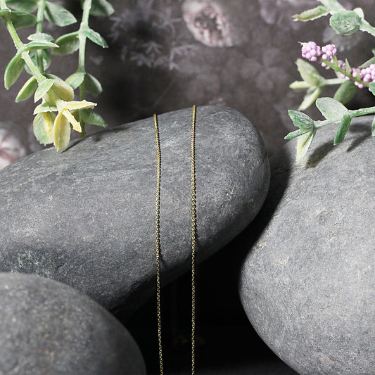 14K Yellow Gold Cable Link Chain Necklace (0.50 mm)