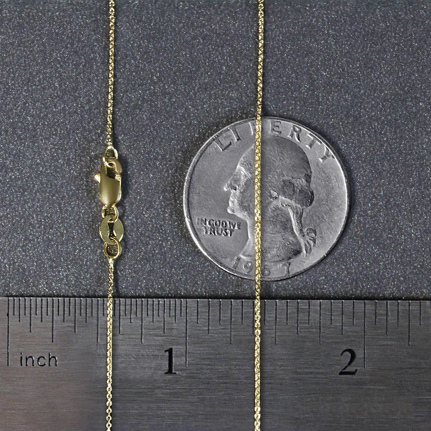 14K Yellow Gold Cable Link Chain Necklace (0.50 mm)