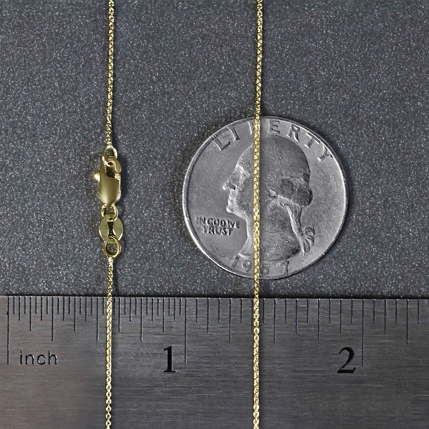 14K Yellow Gold Cable Link Chain Necklace (0.50 mm)